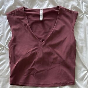 Athleta Mauve V-Neck Crop Top